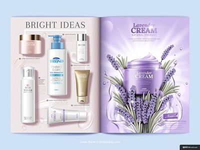 护肤品中的艺术 精致套装与杂志画册的视觉美学